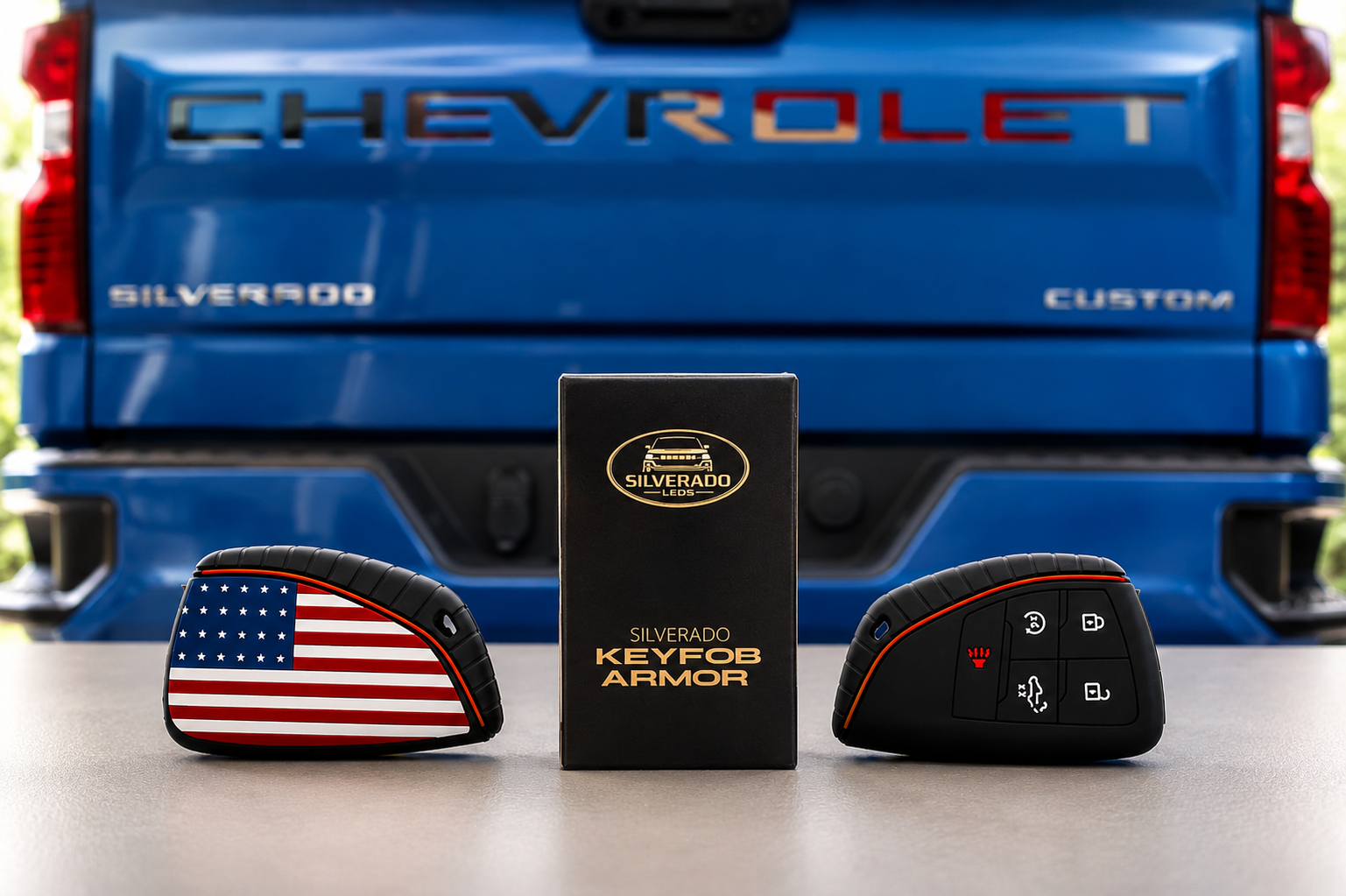 2022-2026 Silverado American Flag Silicone Key Fob Cover